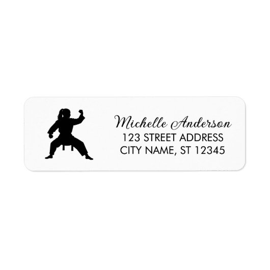 Karate / Taekwondo / judo Retour Adreslabel Etiket (Voorkant)