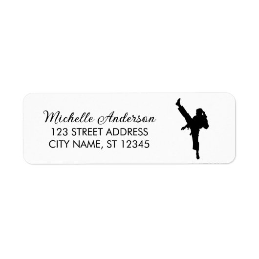 Karate / Taekwondo / judo Retour Adreslabel Etiket (Voorkant)