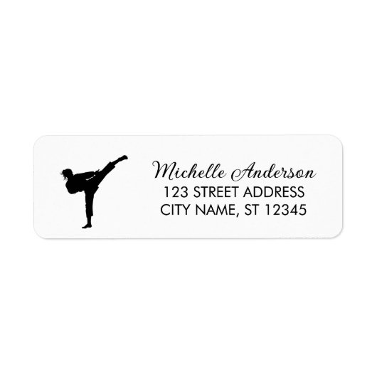 Karate / Taekwondo / judo Retour Adreslabel Etiket (Voorkant)