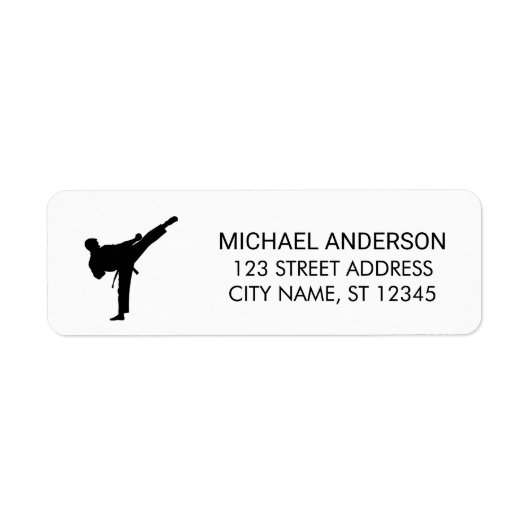 Karate / Taekwondo / judo Retouradreslabel Etiket (Voorkant)