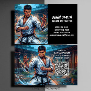 Karate Taekwondo Judo Vechtkunst instructeur Visitekaartje