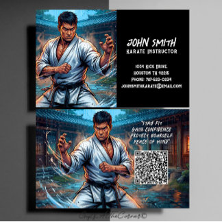 Karate Taekwondo Judo Vechtkunst instructeur Visitekaartje