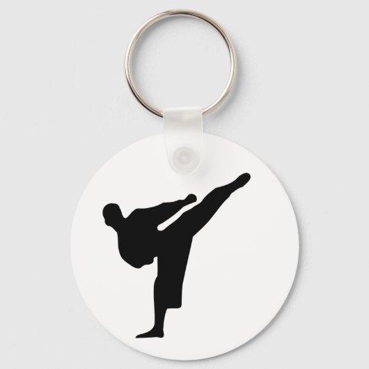 Karate / Taekwondo Kick Button Sleutelhanger (Voorkant)