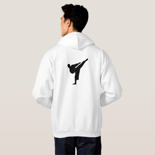 Karate / Taekwondo Kick Hooded Sweatshirt (Achterkant volledig)