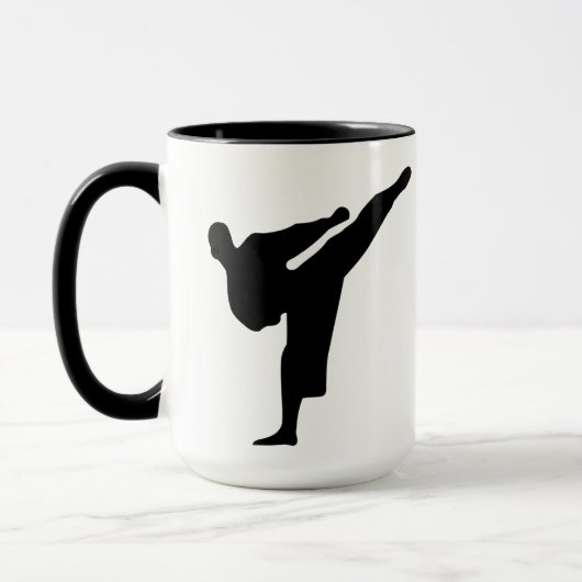 Karate / Taekwondo Kick Silhouette Coffee Mok (Links)