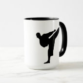 Karate / Taekwondo Kick Silhouette Coffee Mok (Voorkant rechts)