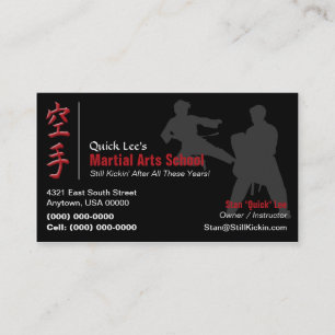 Karate, Taekwondo, Kung Fu instructeur Visitekaartje