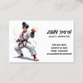 Karate Taekwondo Martial Arts Instructor Visitekaartje (Voorkant)