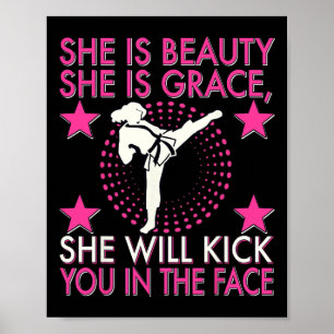 Karate Taekwondo Meisje Vrouwen Karate Trap Poster