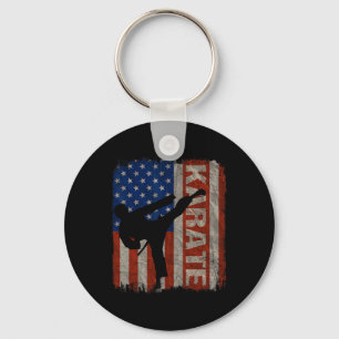 Karate Taekwondo Usa Amerikaanse Vlag Vintage 4 ju Sleutelhanger