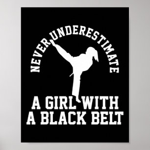 Karate Taekwondo Zwartband Meisje Poster