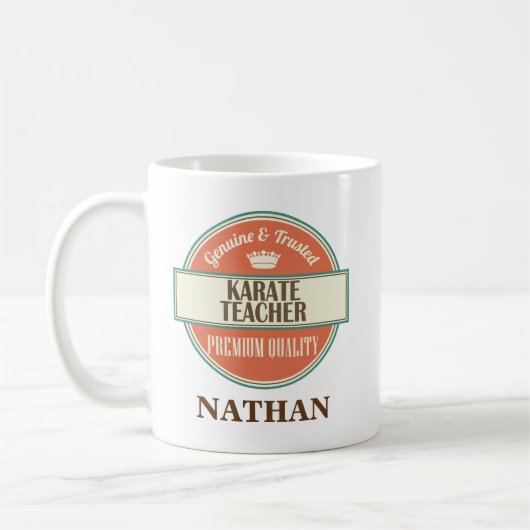 Karate Teacher Personalized Kantoor Mok Gift (Links)