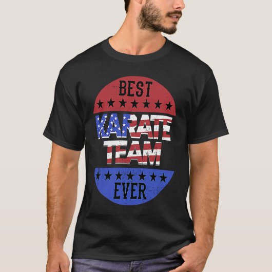 Karate Team Independence Day Patriotic Karateka US T-shirt (Voorkant)