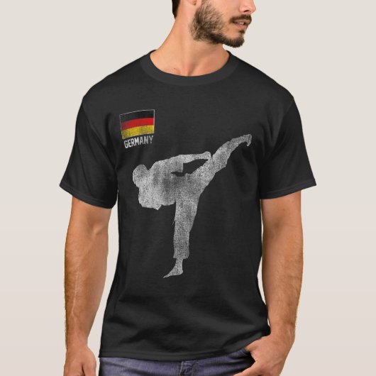 Karate Team Martial Arts Mma Kick Germany German V T-shirt (Voorkant)