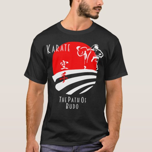 Karate The Path of Budo, Samurai Martial Arts T-shirt (Voorkant)