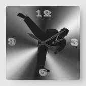 Karate Tic Toc Vierkante Klok (Voorkant)