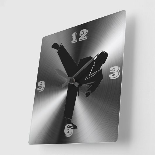 Karate Tic Toc Vierkante Klok (Hoek)