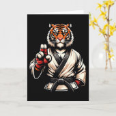 Karate Tijger Fel Discipline Kampioen 1 Kaart (Gele Bloem)