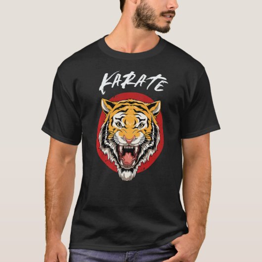 Karate Tijger Hoofd T-shirt (Voorkant)