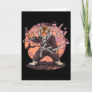 Karate Tijger Sakura Bloemen Taekwondo Jiu-jitsu J Kaart
