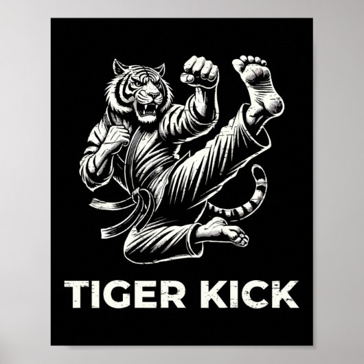 Karate Tijger Trap Fierce Vechtkunst Poster (Voorkant)