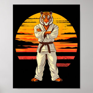 Karate Tijger Zonsondergang Jiu-Jitsu Taekwondo Mm Poster
