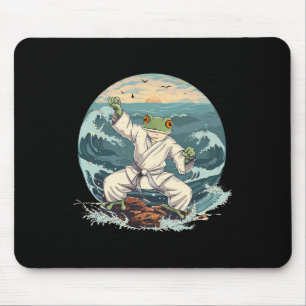 Karate Toad Taekwondo Strand Zonsondergang Vechtku Muismat