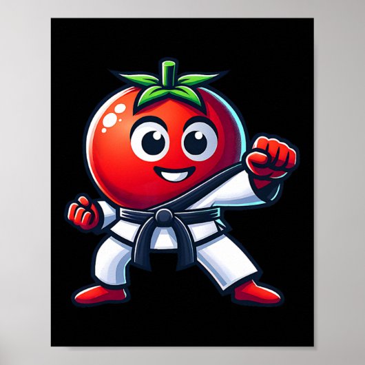 Karate Tomaat Grappigste Martial Arts-ontwerp Voor Poster (Voorkant)
