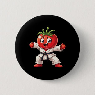 Karate Tomaat Judogi Krachtige Grappige Martial Ar Ronde Button 5,7 Cm