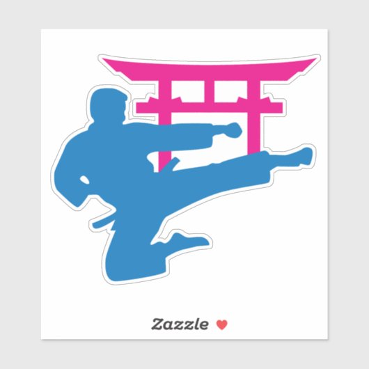 Karate Torii Neon Fighter Sticker (Vel)
