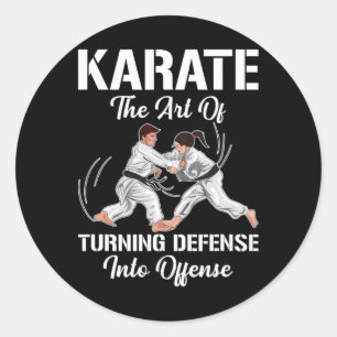 Karate Training Aanval Zwarte Band Sport Martial A Ronde Sticker