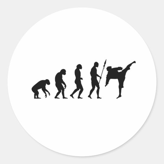 karate trap evolutie ronde sticker (Voorkant)