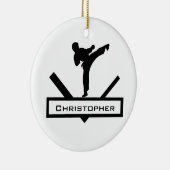 Karate trap gepersonaliseerde naamgeving keramisch ornament (Rechts)