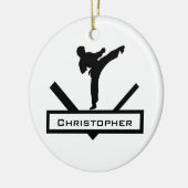Karate trap gepersonaliseerde naamgeving keramisch ornament (Links)