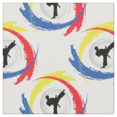 Karate Tricolor Emblem Stof (Close Up)
