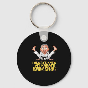 Karate Uitbetaling Grappige Martial Arts Cartoon K Sleutelhanger