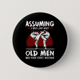 Karate Uming Ik was zoals de meeste oude Mannen wa Ronde Button 5,7 Cm