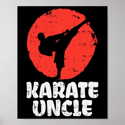 Karate Uncle Fighter Japanese Martial Arts Mannen  Poster (Voorkant)