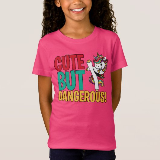Karate Unicorn Taekwondo Cute but Dangerous Funny T-shirt (Voorkant)