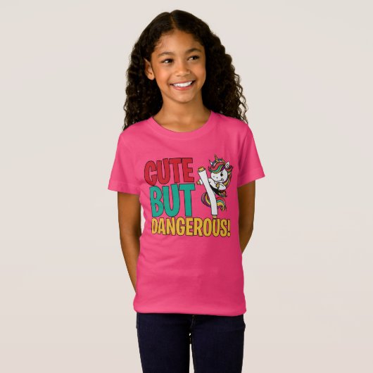 Karate Unicorn Taekwondo Cute but Dangerous Funny T-shirt (Voorkant volledig)