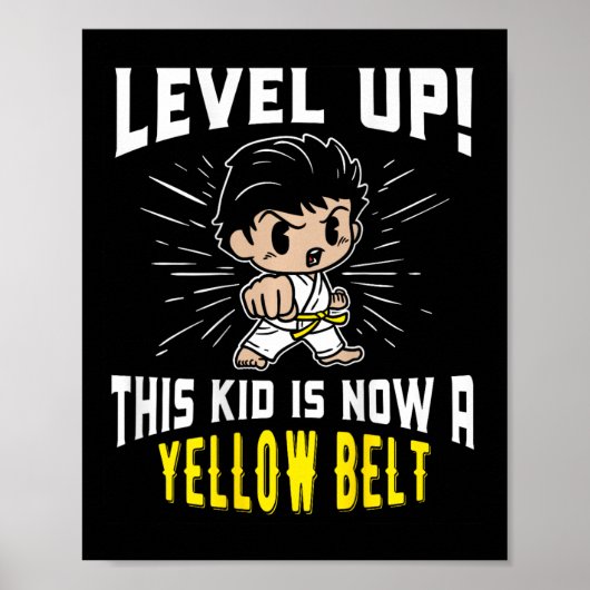 Karate-uniform voor kinderen Gele Riem Onderscheid Poster (Voorkant)