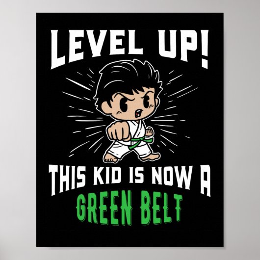 Karate-uniform voor kinderen groene band ondersche poster (Voorkant)