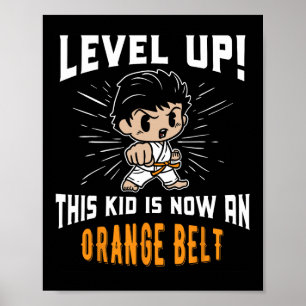 Karate-uniform voor kinderen oranje band ondersche poster