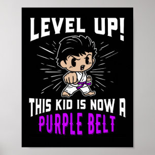 Karate-uniform voor kinderen paarse band-ondersche poster