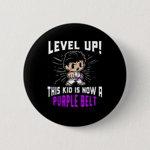 Karate-uniform voor kinderen paarse band ondersche ronde button 5,7 cm