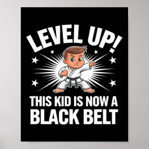 Karate-uniform voor kinderen Zwart Band Onderschei Poster