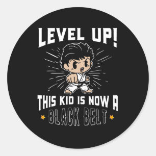 Karate-uniform voor kinderen Zwart lint Onderschei Ronde Sticker