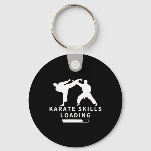 Karate Vaardigheden Laden Funny Karateka  Sleutelhanger (Voorkant)