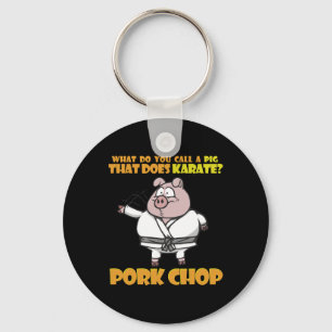 Karate Varken Porkchop Grappig Gezegde voor Mannen Sleutelhanger