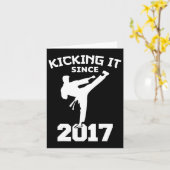Karate vechtsporten schoppen het sinds Grappig Kin Kaart (Gele Bloem)